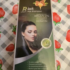 NATURAL HAIR COLOR SHAMPOO HAIR DYE FOR GRAY HAIR WITH ARGAN HAIR OIL - BLACK
